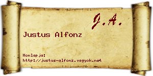 Justus Alfonz névjegykártya